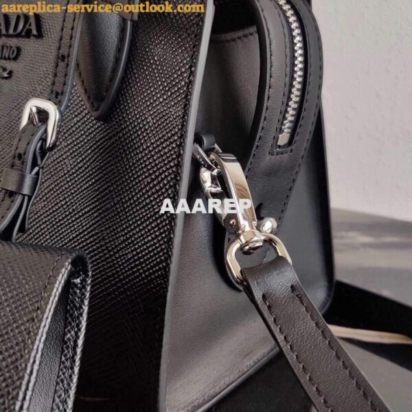 Replica Prada 1BA269 Saffiano Leather Prada Monochrome Bag Black 8