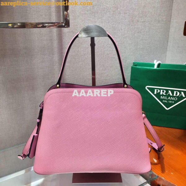 Replica Prada 1BA282 Medium Saffiano Leather Prada Matinee Bag Pink 5