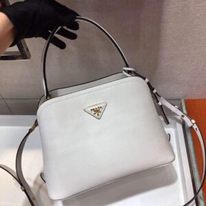 Replica Prada 1BA282 Medium Saffiano Leather Prada Matinee Bag White