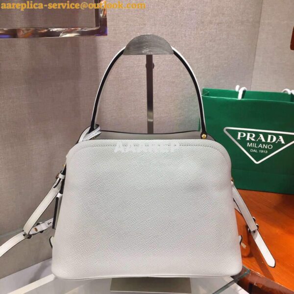 Replica Prada 1BA282 Medium Saffiano Leather Prada Matinee Bag White 5