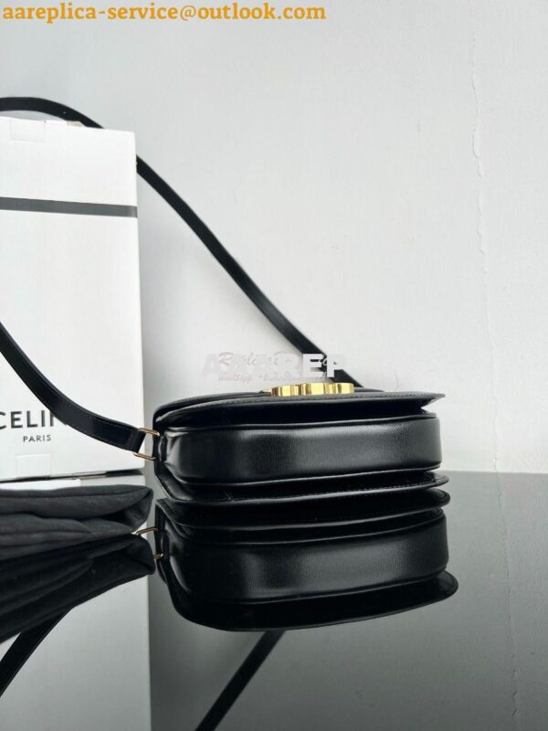 Replica Celine Besace Triomphe In Shiny Calfskin 110413B Black 12