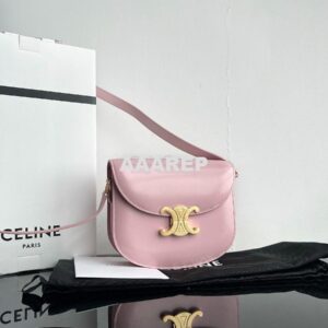 Replica Celine Besace Triomphe In Shiny Calfskin 110413B Rose 2