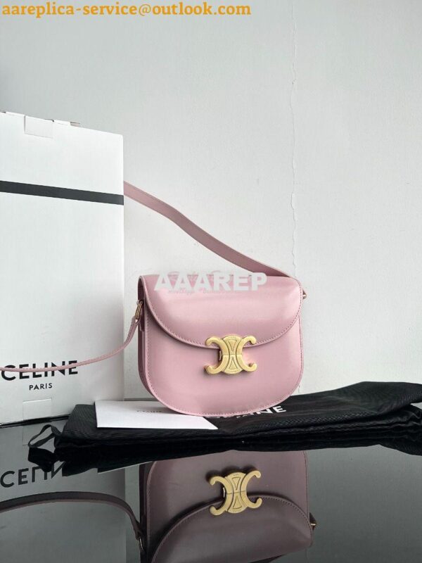 Replica Celine Besace Triomphe In Shiny Calfskin 110413B Rose 4