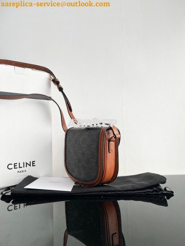 Replica Celine Besace Triomphe In Triomphe Canvas And Calfskin Tan 110 6