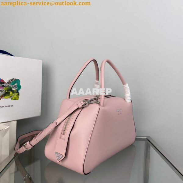 Replica Prada 1BA365 Medium leather handbag Alabaster Pink 2