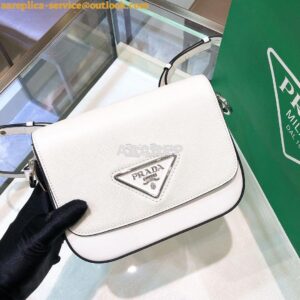 Replica Prada Saffiano Leather Shoulder Bag 1BD249 White 2