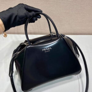 Replica Prada 1BA366 Small brushed leather Prada Supernova handbag Black