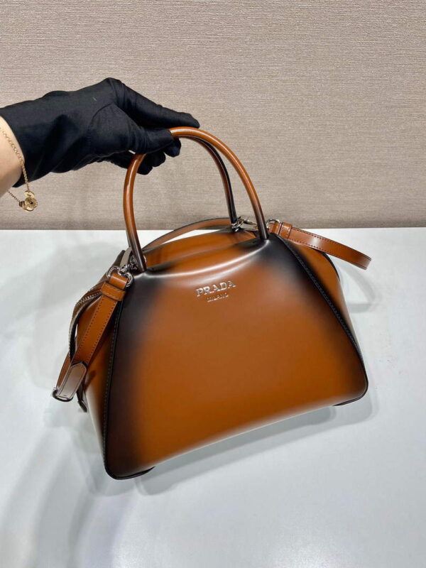 Replica Prada 1BA366 Small brushed leather Prada Supernova handbag Brown 3