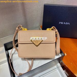 Replica Prada Saffiano Leather Symbole Bag 1BD270 Beige 2