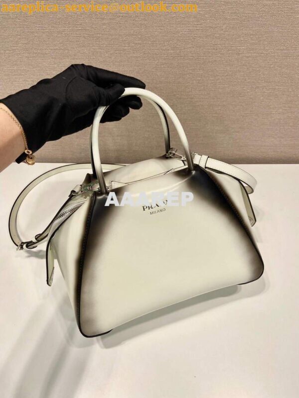 Replica Prada 1BA366 Small brushed leather Prada Supernova handbag White 3