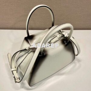 Replica Prada 1BA366 Small brushed leather Prada Supernova handbag White 2