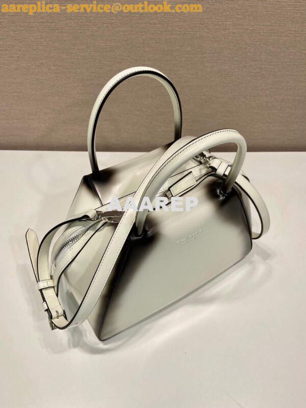 Replica Prada 1BA366 Small brushed leather Prada Supernova handbag White 4