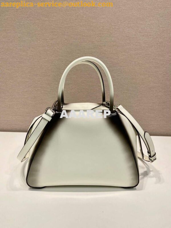 Replica Prada 1BA366 Small brushed leather Prada Supernova handbag White 5