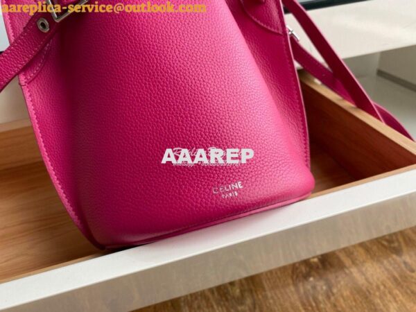 Replica Celine Big Bag Nano Bucket in Supple Grained Calfskin Fuschia 4