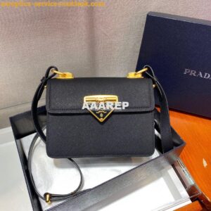 Replica Prada Saffiano Leather Symbole Bag 1BD270 Black 2