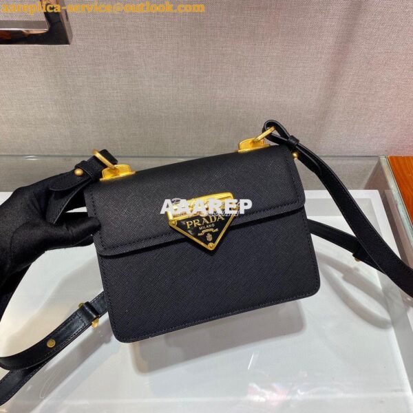Replica Prada Saffiano Leather Symbole Bag 1BD270 Black 4