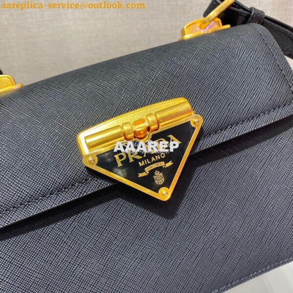 Replica Prada Saffiano Leather Symbole Bag 1BD270 Black 5