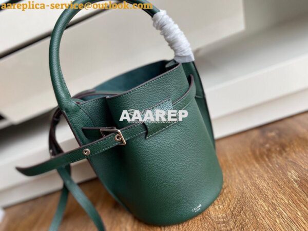 Replica Celine Big Bag Nano Bucket in Supple Grained Calfskin Green 18 3