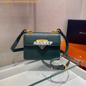 Replica Prada Saffiano Leather Symbole Bag 1BD270 Green 2