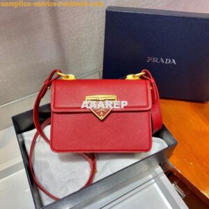 Replica Prada Saffiano Leather Symbole Bag 1BD270 Red 2