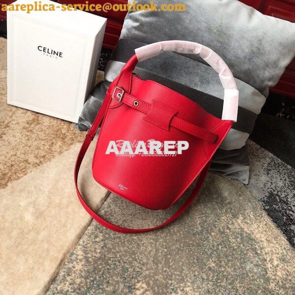 Replica Celine Big Bag Nano Bucket in Supple Grained Calfskin Red 1872