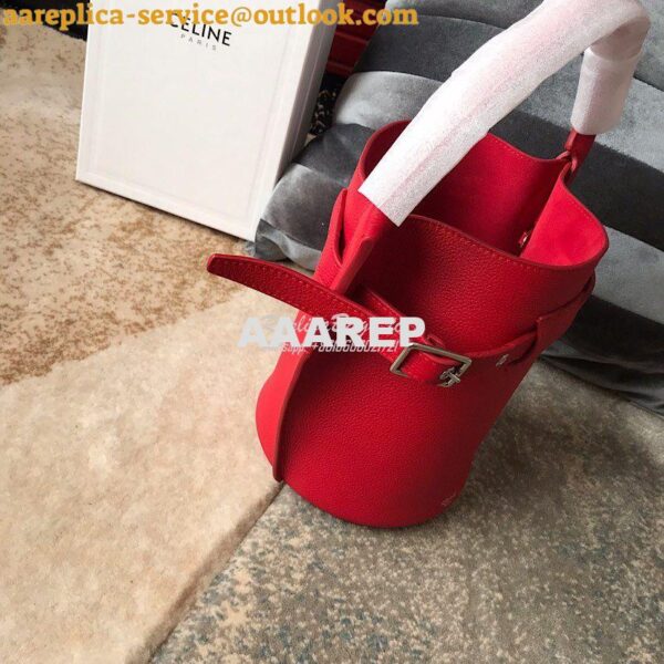 Replica Celine Big Bag Nano Bucket in Supple Grained Calfskin Red 1872 3