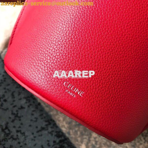 Replica Celine Big Bag Nano Bucket in Supple Grained Calfskin Red 1872 4