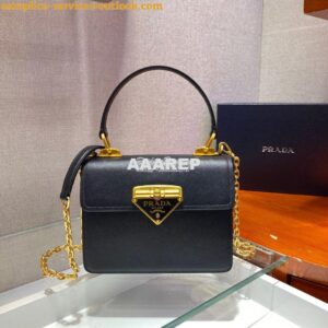 Replica Prada Saffiano Leather Symbole Bag 1BN021 Black 2