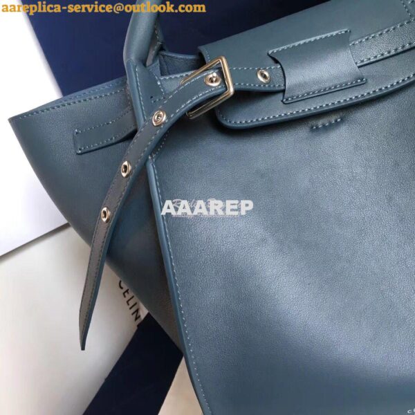 Replica Celine Big Bag With Long Strap In Smooth Calfskin Blue 183313 2