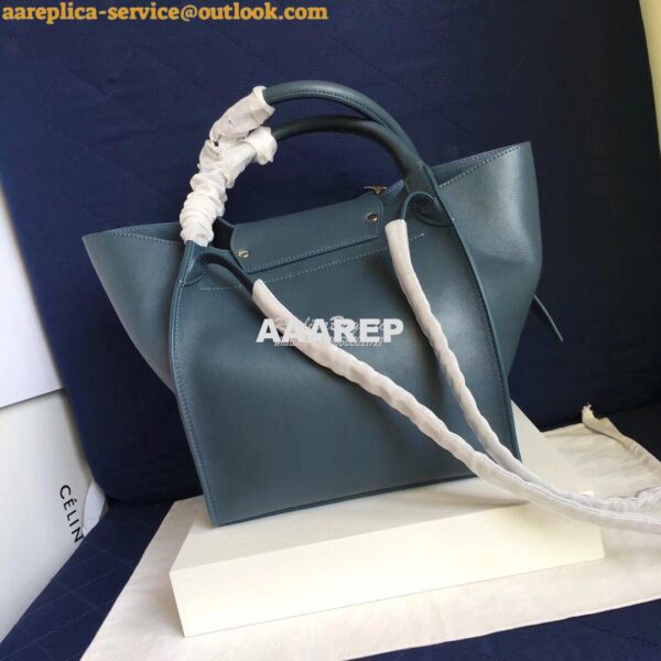 Replica Celine Big Bag With Long Strap In Smooth Calfskin Blue 183313 4