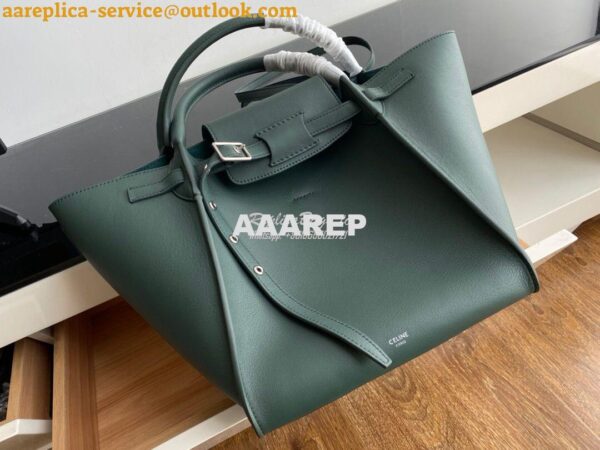 Replica Celine Big Bag With Long Strap In Smooth Calfskin Green 183313 2