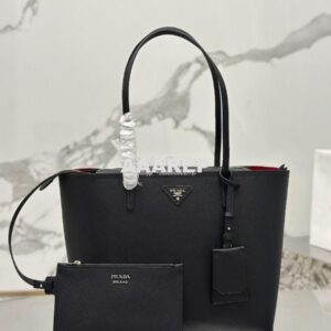 Replica Prada Saffiano Shopper Tote Bag with Detachable Pouch 1BG343