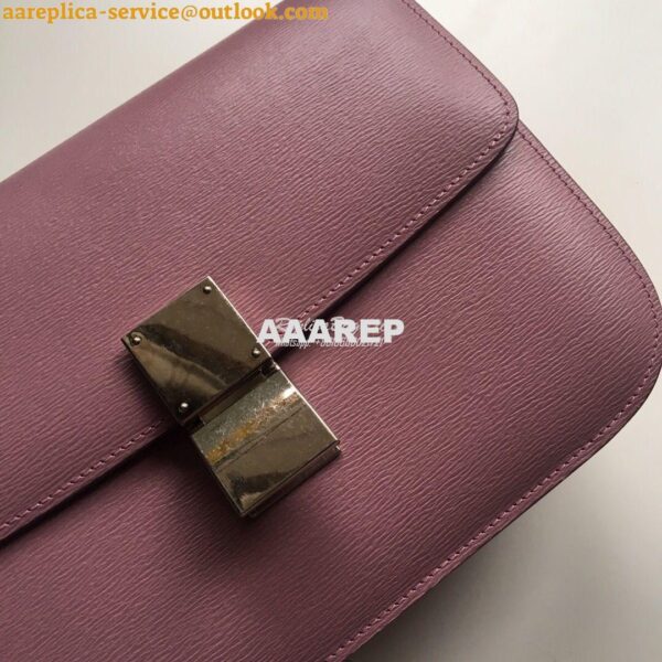 Replica Celine Classic Box Bag in Calfskin with Cork Effect Dusty Pink 2