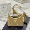 Replica Prada Satin Mini-Bag with Artificial Crystals 1NE515 White 2