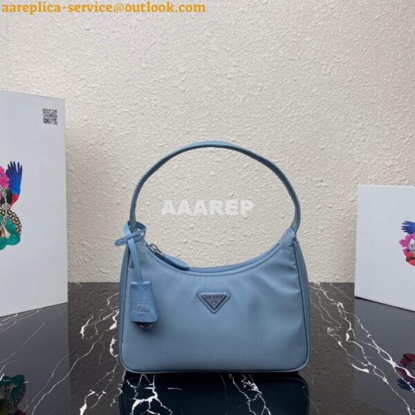 Replica Prada 1NE515 Re-Nylon Re-Edition 2000 mini-bag Blue 8