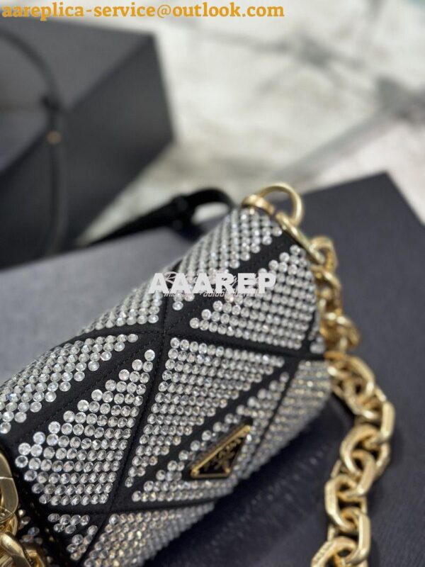 Replica Prada Satin Mini-bag With Crystals 1BD329 Metal 8