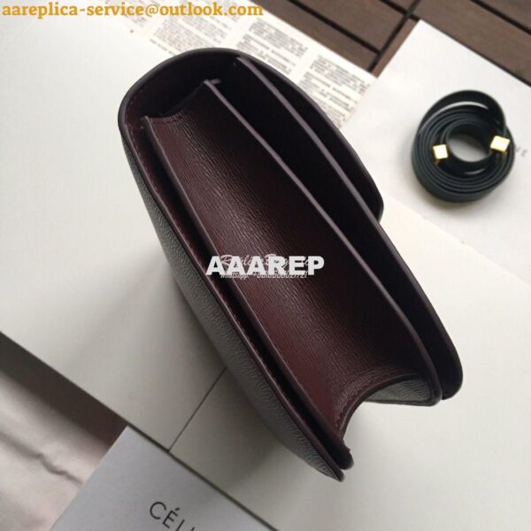 Replica Celine Classic Box Bag in Calfskin with Cork Effect Maroon 4