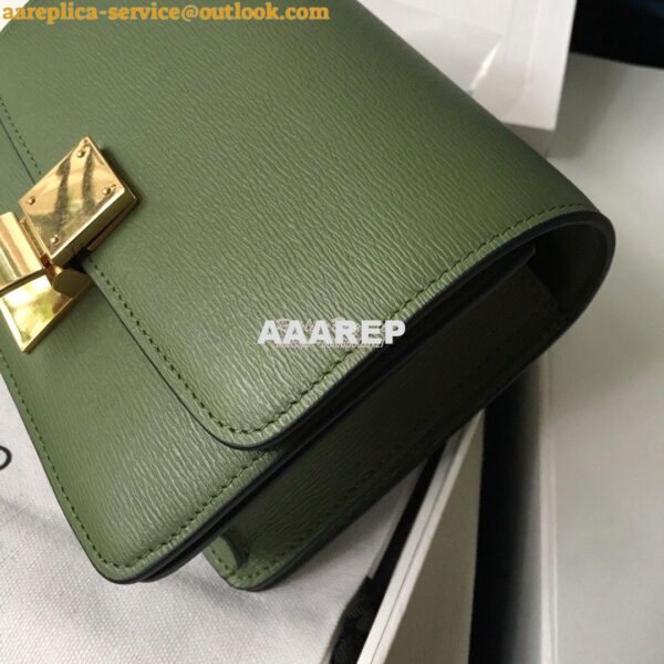 Replica Celine Classic Box Bag in Calfskin with Cork Effect Matcha 3