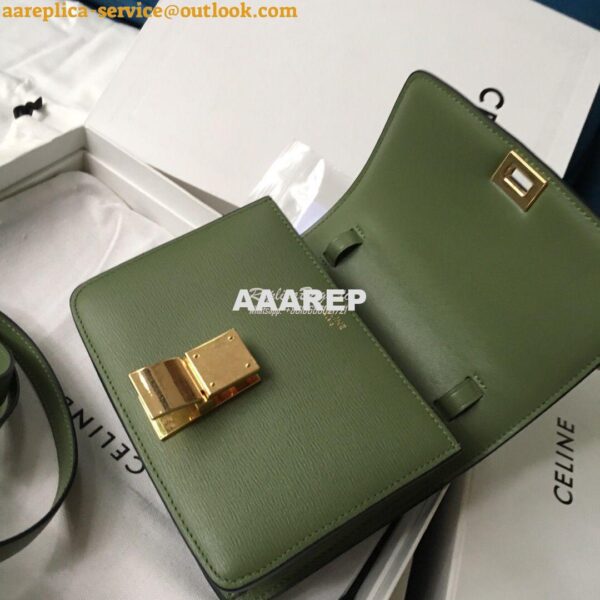 Replica Celine Classic Box Bag in Calfskin with Cork Effect Matcha 7