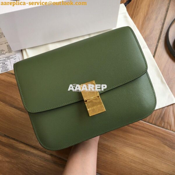 Replica Celine Classic Box Bag in Calfskin with Cork Effect Matcha 12