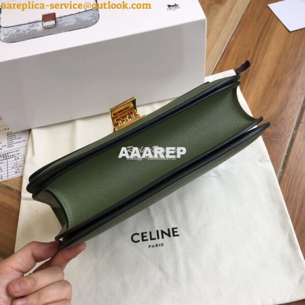 Replica Celine Classic Box Bag in Calfskin with Cork Effect Matcha 16