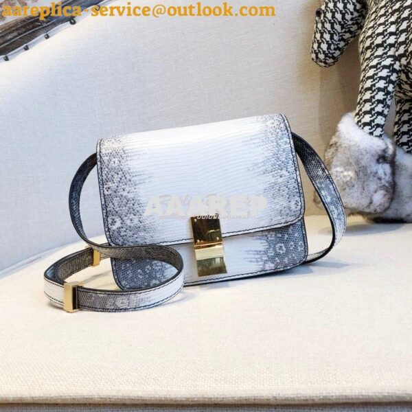 Replica Celine Classic Box Bag in Lizard Leather Ombre 10