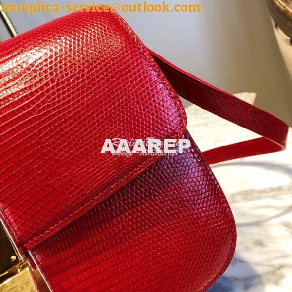 Replica Celine Classic Box Bag in Lizard Leather Red 4