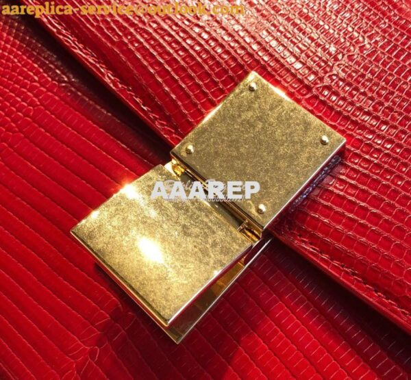 Replica Celine Classic Box Bag in Lizard Leather Red 5