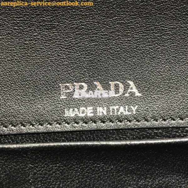 Replica Prada Sidonie leather shoulder bag 1BD168 Black 9