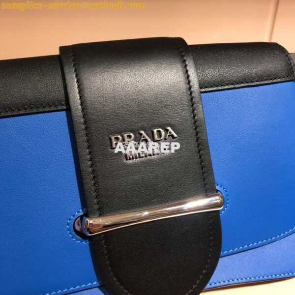 Replica Prada Sidonie leather shoulder bag 1BD168 Blue 6