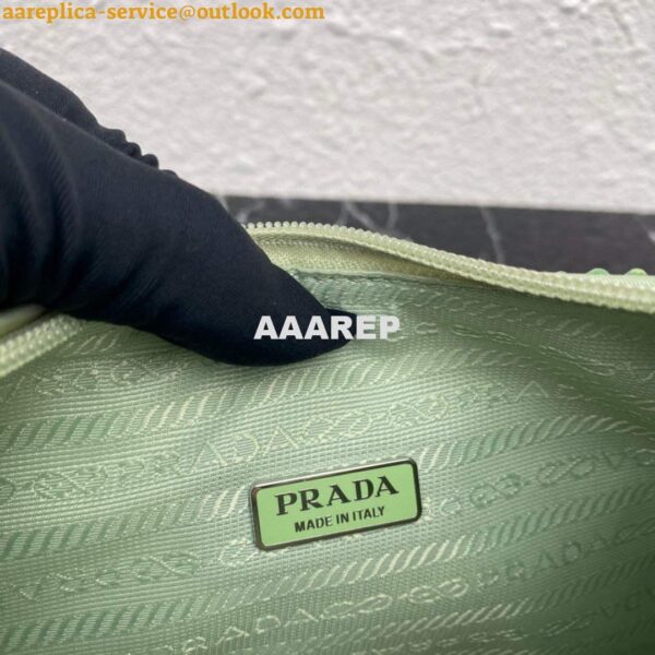 Replica Prada 1NE515 Satin mini-bag with artificial crystals Green 8