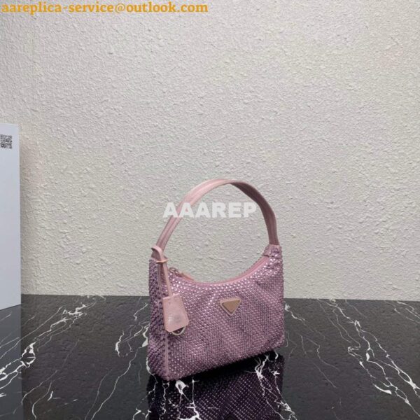 Replica Prada 1NE515 Satin mini-bag with artificial crystals Pink 2