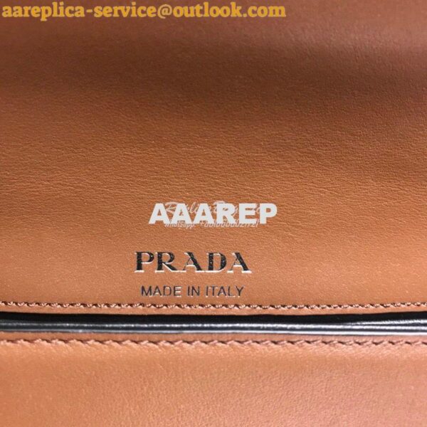 Replica Prada Sidonie leather shoulder bag 1BD168 Brown 9