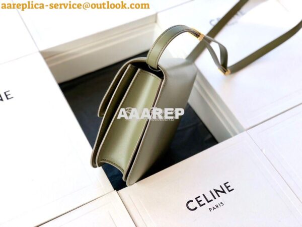 Replica Celine Classic Box Bag in Smooth Calfskin Army Green 7